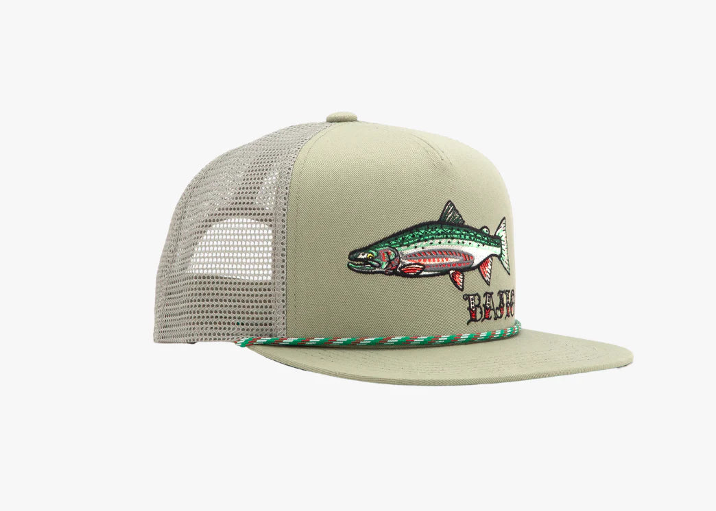 Bajio Steelhead Flat Brim Twill Trucker Hat