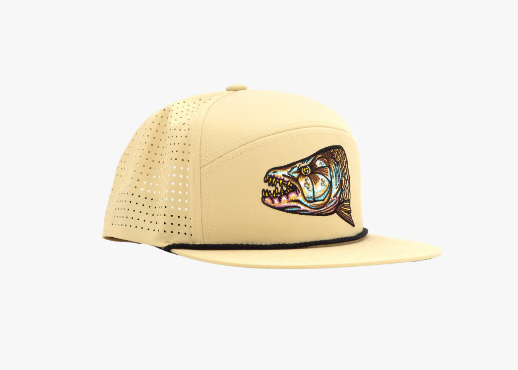 Bajio Tigerfish Head Performance Flat Brim Hat