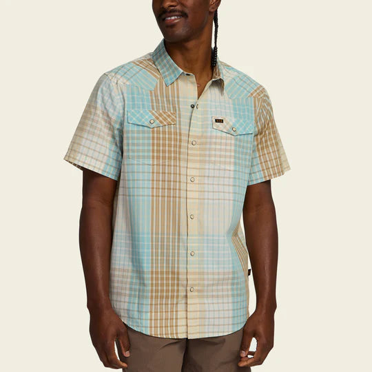 Howler Bros H Bar B Snapshirt - Cottage Plaid Seafoam