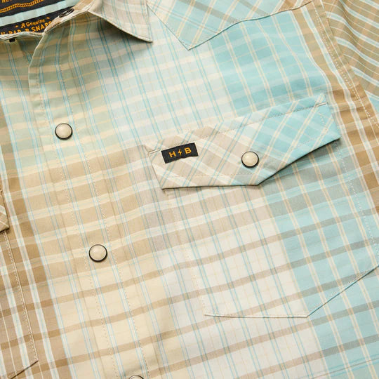 Howler Bros H Bar B Snapshirt - Cottage Plaid Seafoam