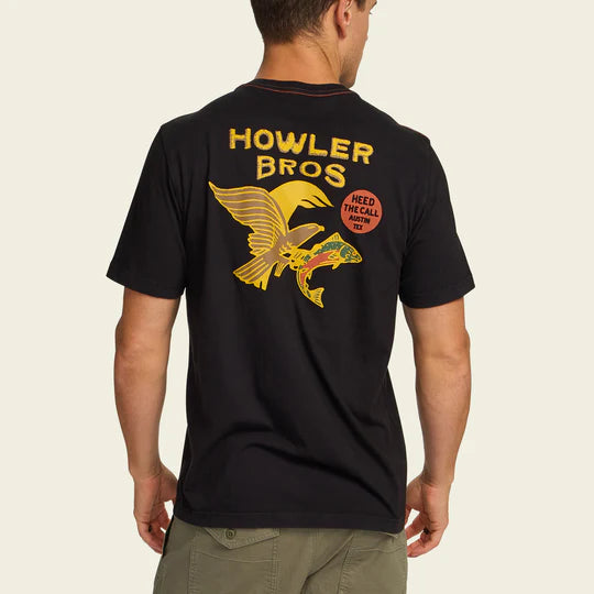 Howler Bros Cotton Pocket T-Shirt - Osprey Prey Black