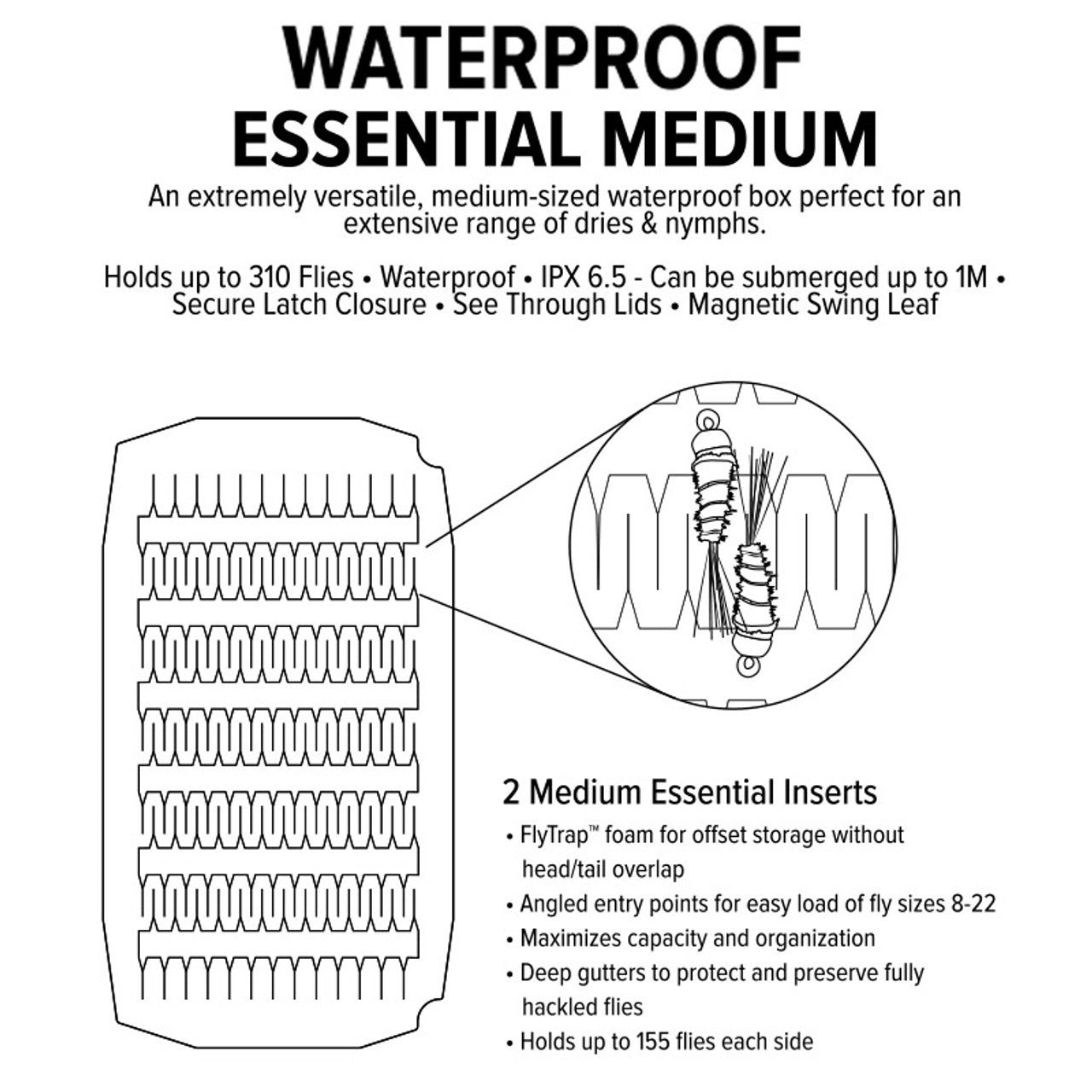 Umpqua Essential Waterproof Medium Fly Box - Foam