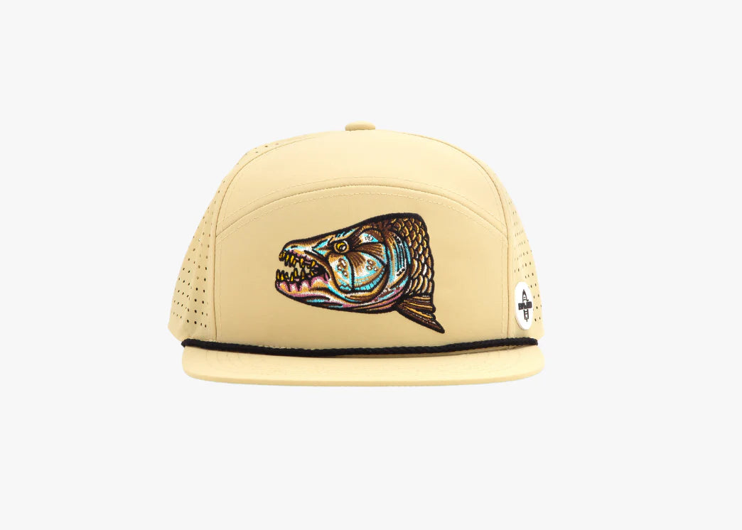 Bajio Tigerfish Head Performance Flat Brim Hat