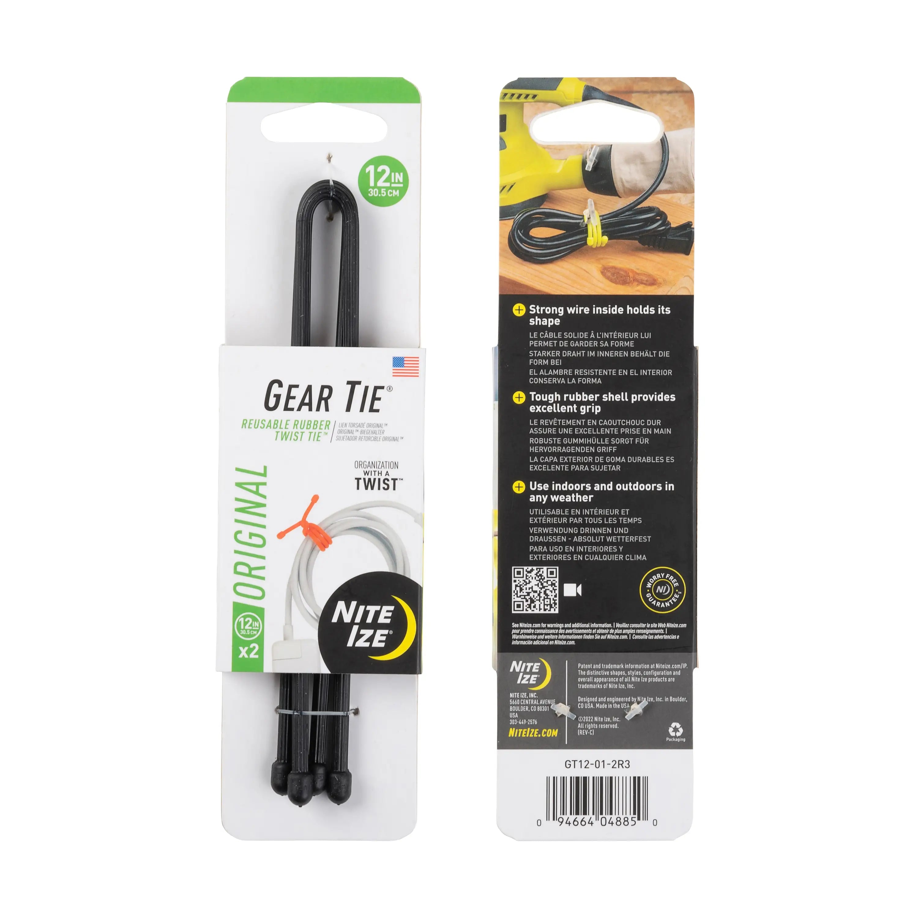 Nite Ize Gear Tie® Original Reusable Rubber Twist Tie™