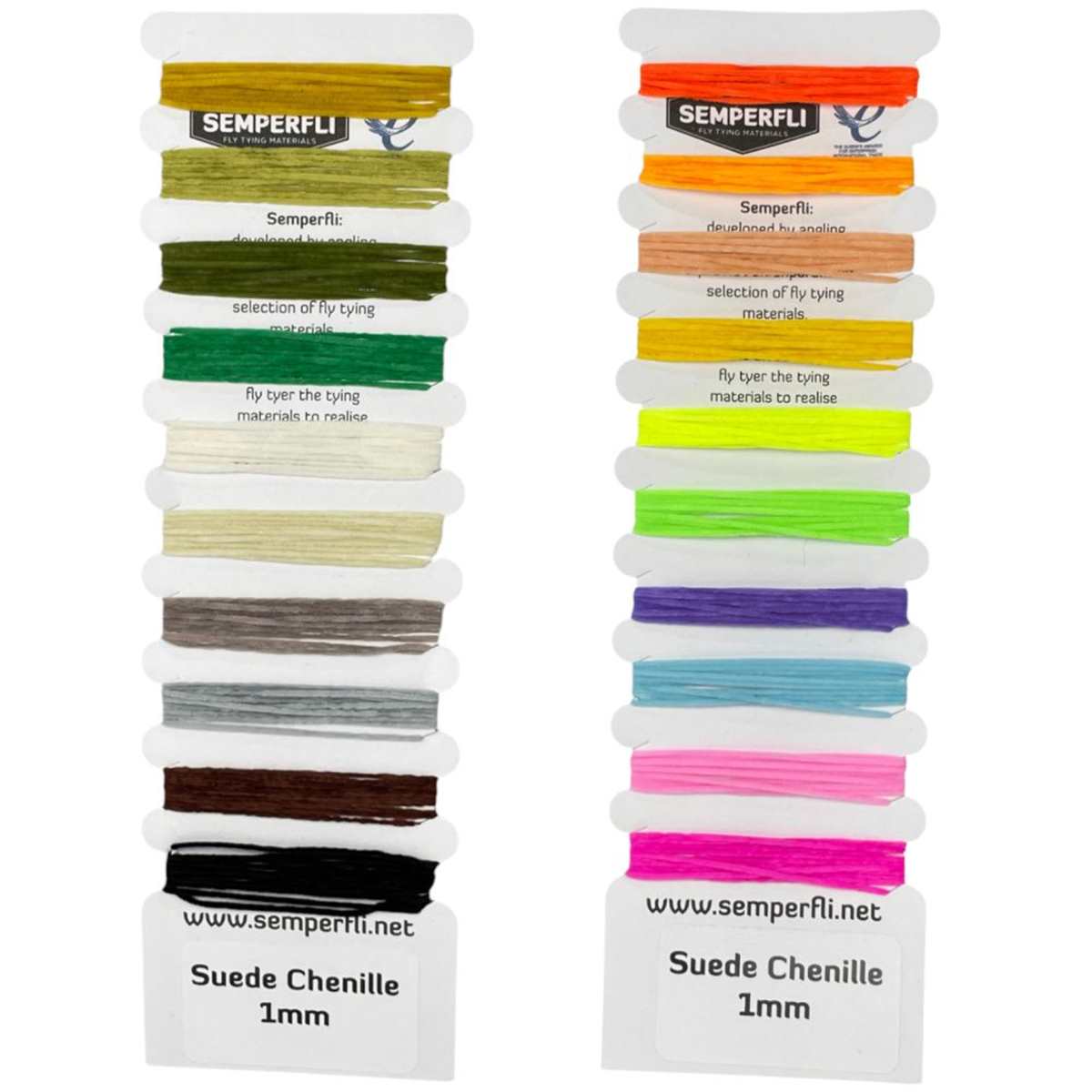 Semperfli Suede Chenille 1mm Multicard - Naturals and Attractor Colors